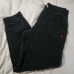 Polo Ralph Lauren Jogger Sweatpants Boys Large 14-16 Black Red Pony